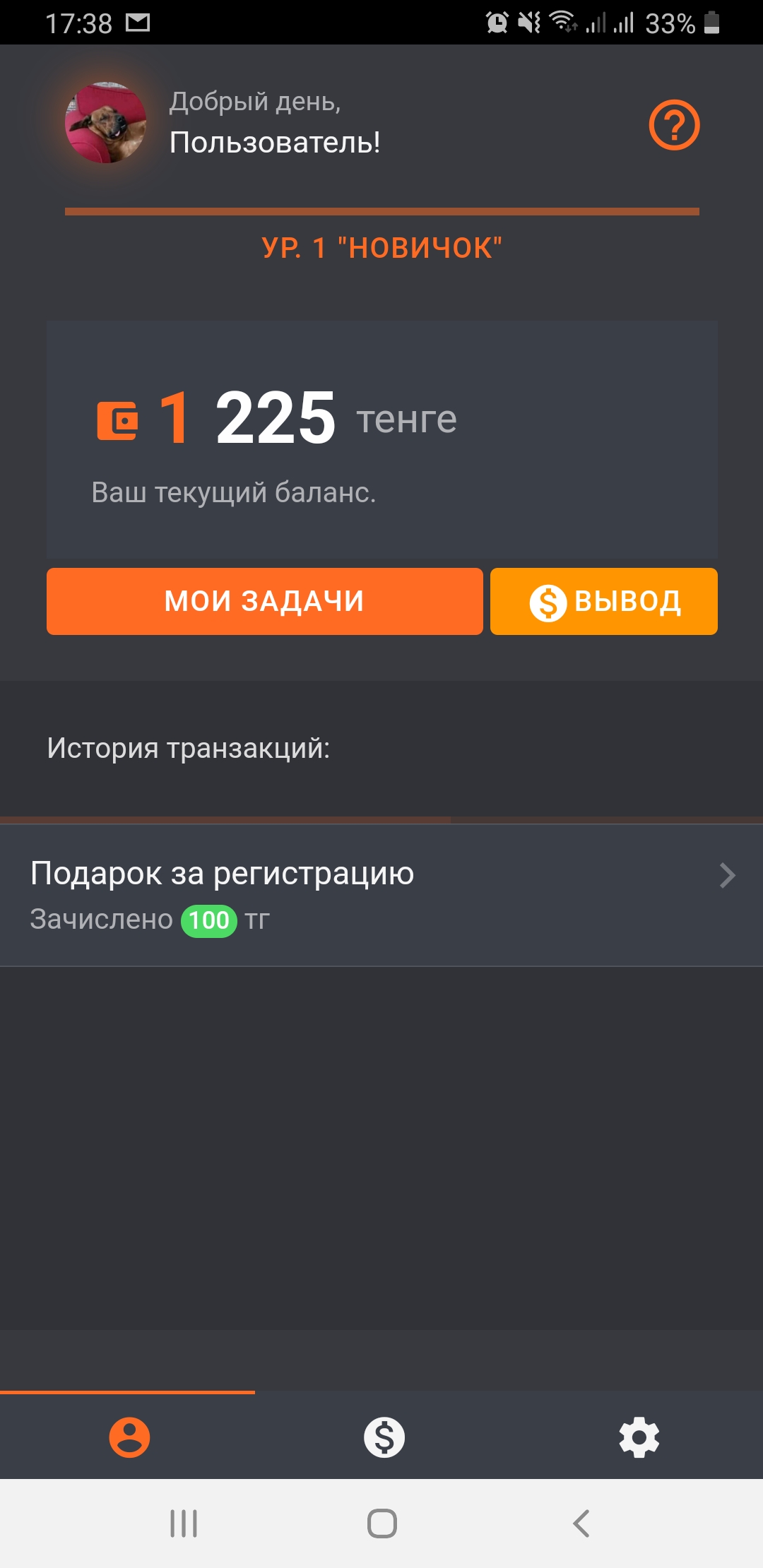 Превью приложения заработка